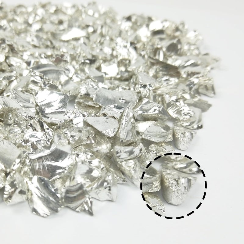 LUSTERING High Luster Crushed Glass Glitter, 6-9mm Fire Glass, Broken Glass, Glass Chips for Fire Pit Crafts DIY Epoxy Resin Art, Geode Painting, Vase Filler, Aquarium Garden Decoration,330g (Silver) - Image 3